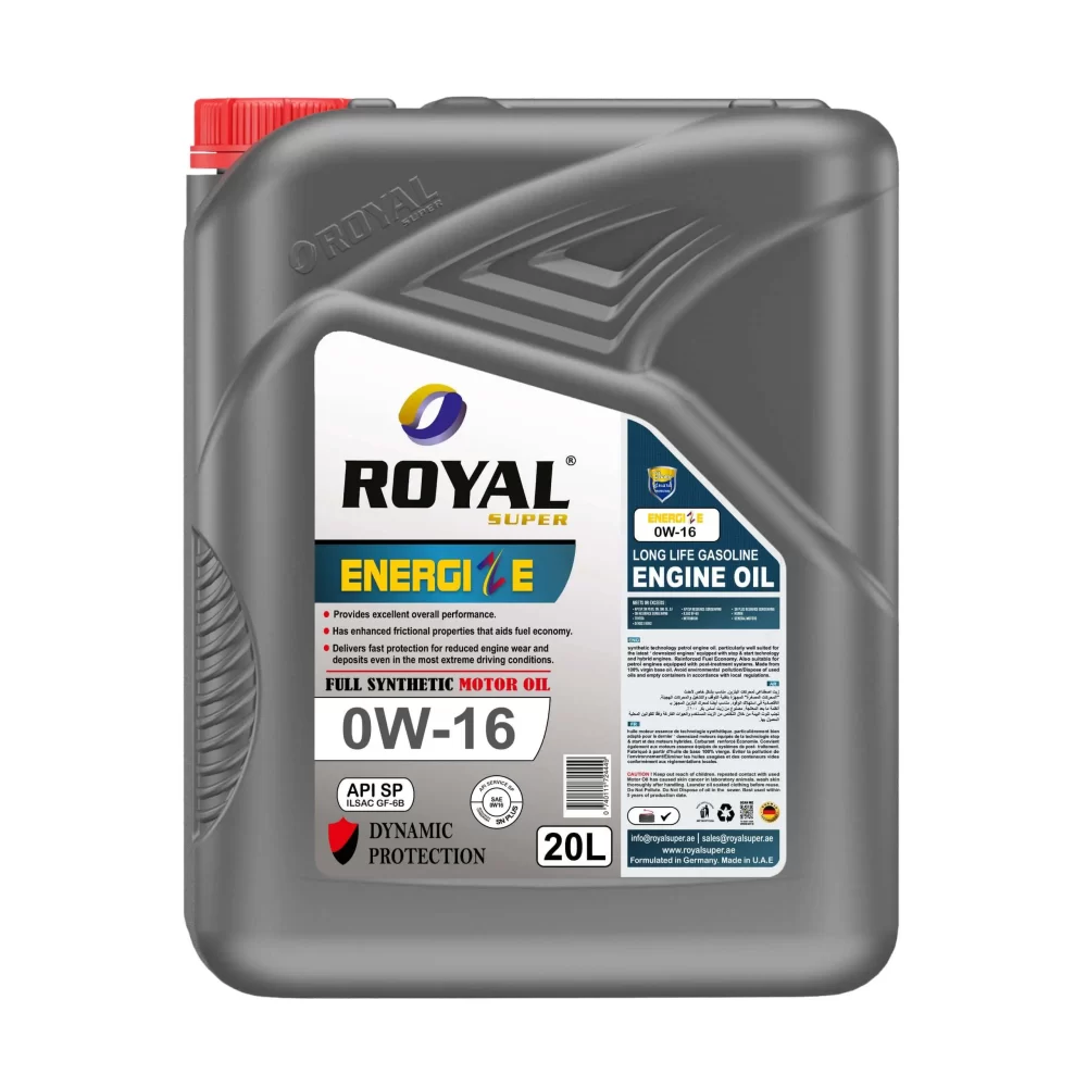 Royal Super Gasoline Engine Oil 0W-16 API SP 20 Liter - ROYAL SUPER