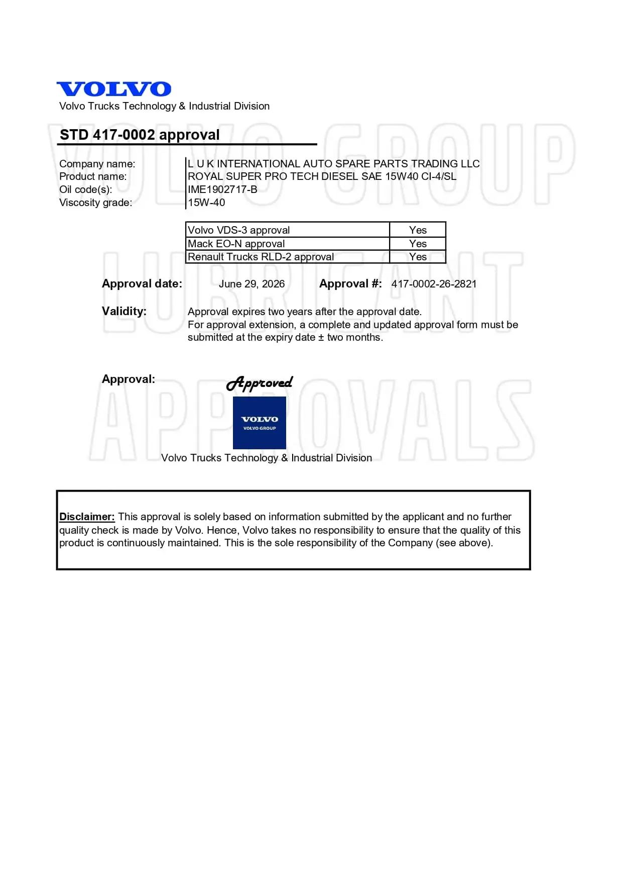 Royal Super Pro Tech Diesel CI 4 SL 15W 40 2 page 0001